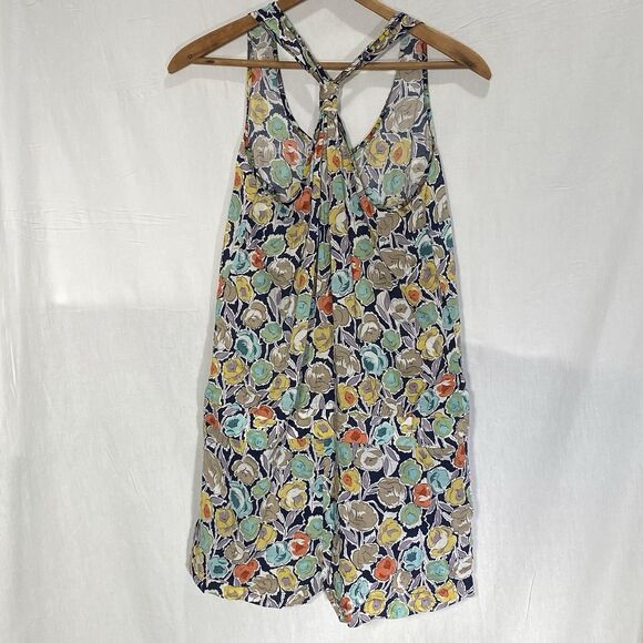 NWT ARIA USA Romper Floral Sleeveless Racerback Scoop Neck Drawstring Womens S - Picture 3 of 12